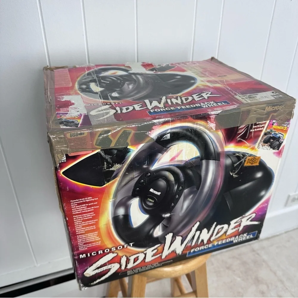Vintage Microsoft Sidewinder Force Feedback Wheel & Pedals